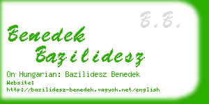 benedek bazilidesz business card